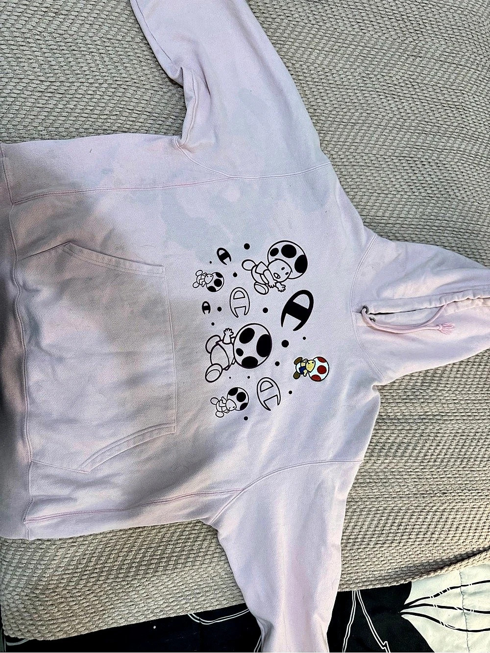 Champion x Super Mario Bros. Toad Pink Hoodie